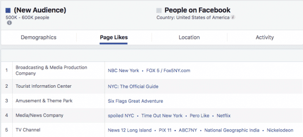 Screenshot des Dashboards von Facebook Audience Insights