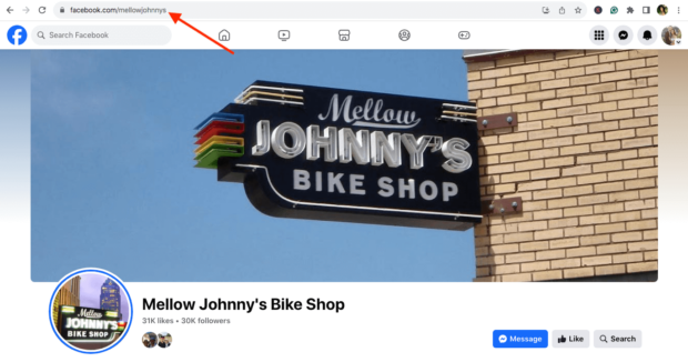 Mellow Johnny’s vanity URL