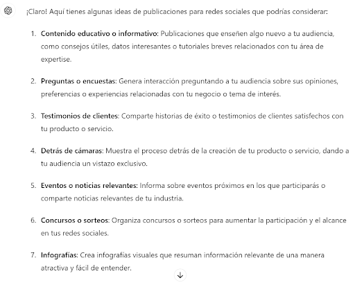 ideas de publicaciones para redes sociales de OpenAI
