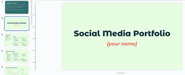 hoostsuite social media portfolio template preview