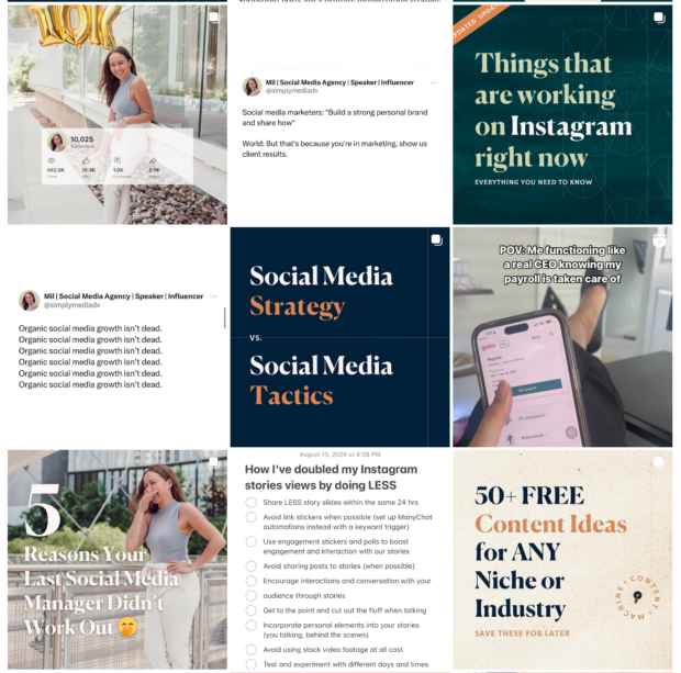 Milou Pietersz social media manager success stories such as what is working on Instagram 