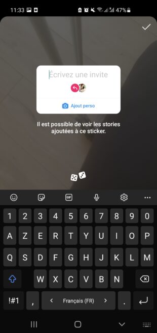 Stories Instagram : sticker Ajout perso