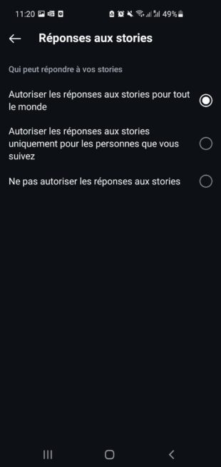 Réponses aux Stories Instagram