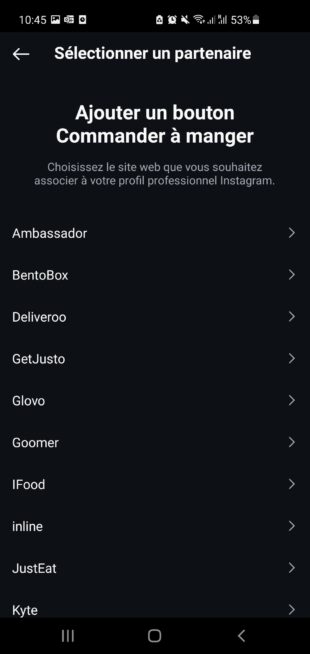 Stories Instagram : sticker Repas à domicile