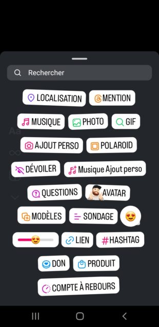 Stories Instagram : stickers