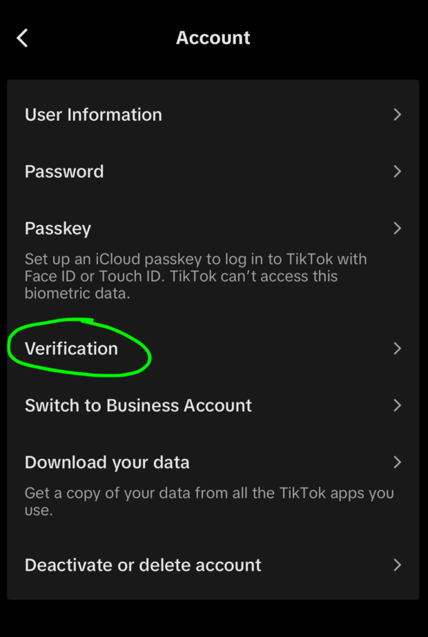 Account verification