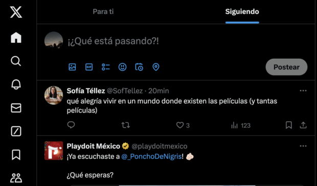el algoritmo x (twitter) controla los canales Para ti y Siguiendo en la red social